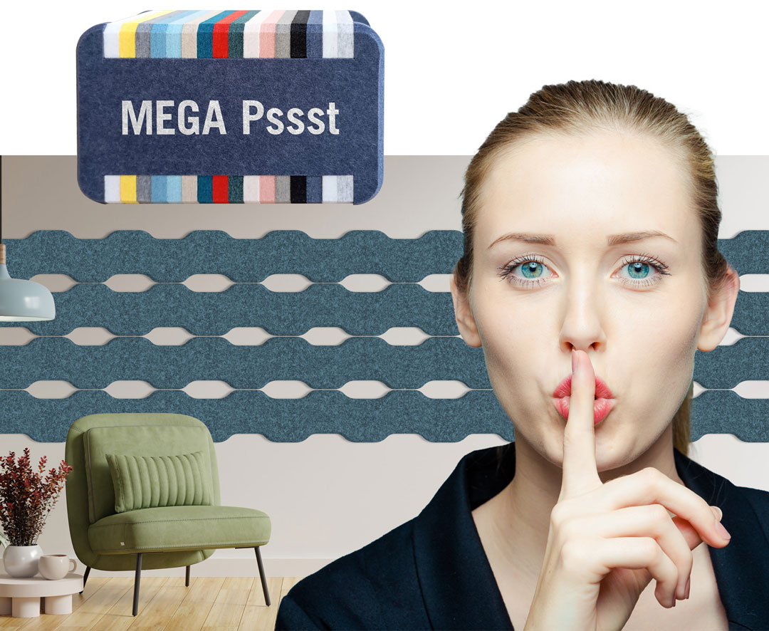 MEGA Pssst Akustikelemente vereinen Design und Funktion mit  optimaler Schallabsorption