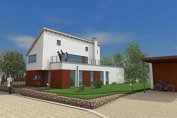 Bild 3D Farbentwurf Einfamilienhaus