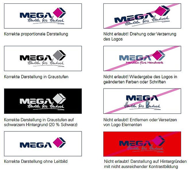 korrekte Darstellung Logos